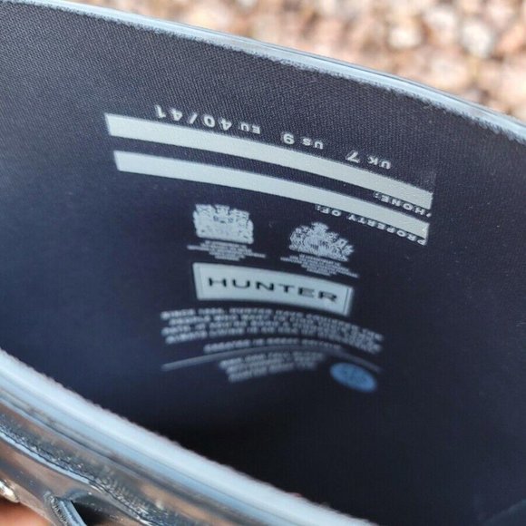 HUNTER Adjustable Back Gloss Waterproof Rain Boot 9US 7UK EU40/41 - Picture 6 of 9